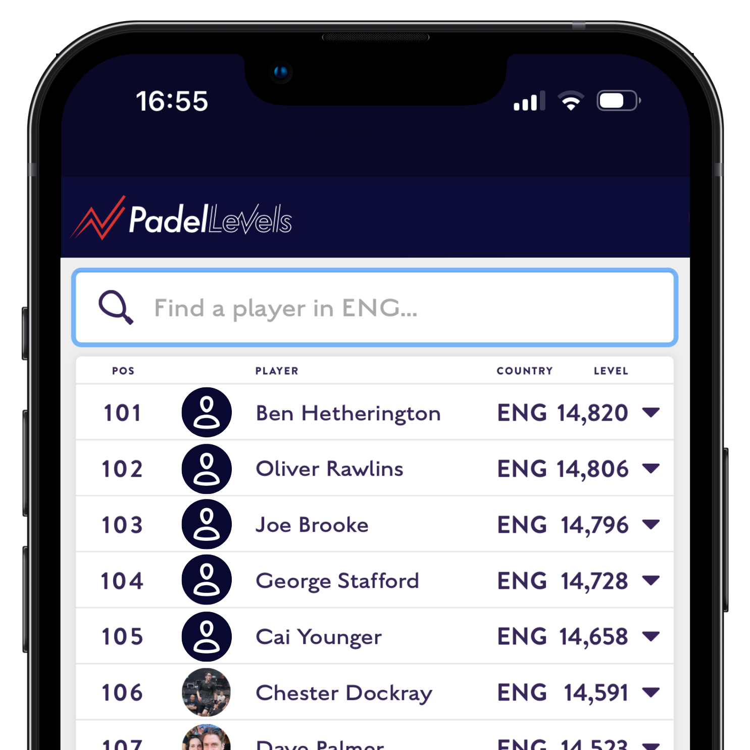 Padel Ratings Phone